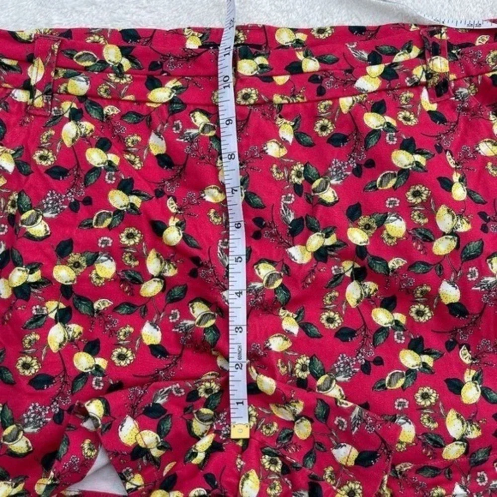 Tinsel Lemon Fruit Floral Print Shorts‎ Womens 1X High Rise Summer Pockets Chic